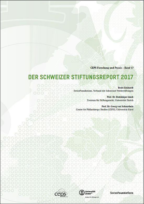 [Translate to English:] Titelbild grün-weiss Stiftungsreport