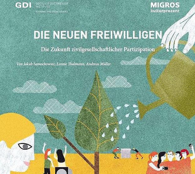 Titelbild Studie, Figuren auf gelb-grünem Hintergrund
