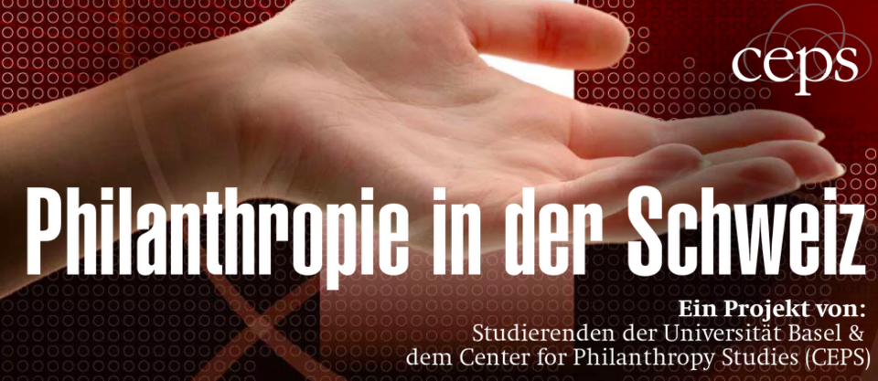 Open hand on red and white background - Access to Philanthropy in Switzerland