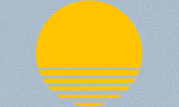 Icon einer Sonne vor blauem Hintergrund